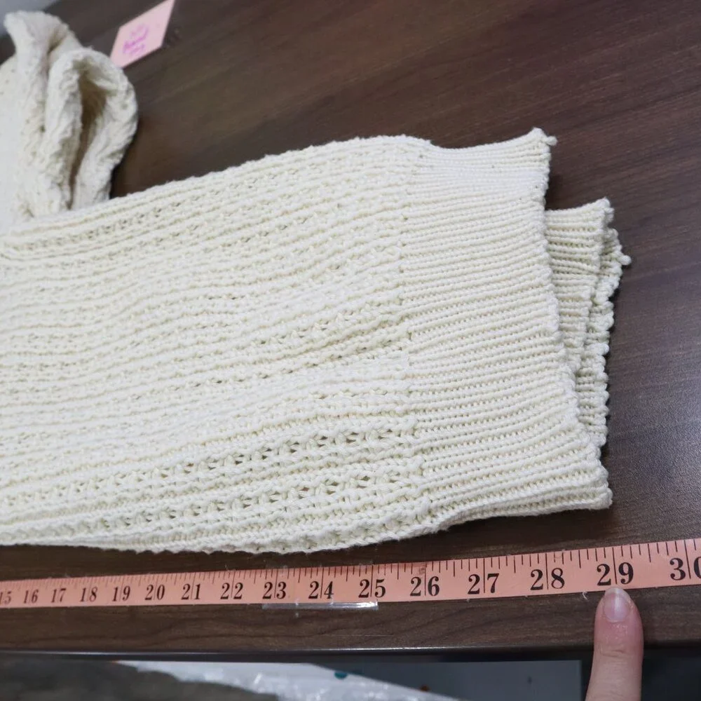 Mairtin Standun Cable Knit Sweater Unisex L Cream Fisherman Scandinavian Rustic‎